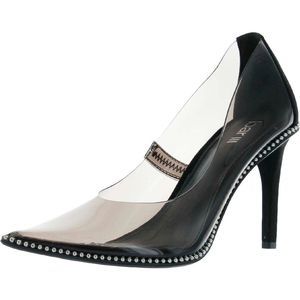 Bar III Womens Binsa 3P Black Clear Studded Slip On Pumps Shoes